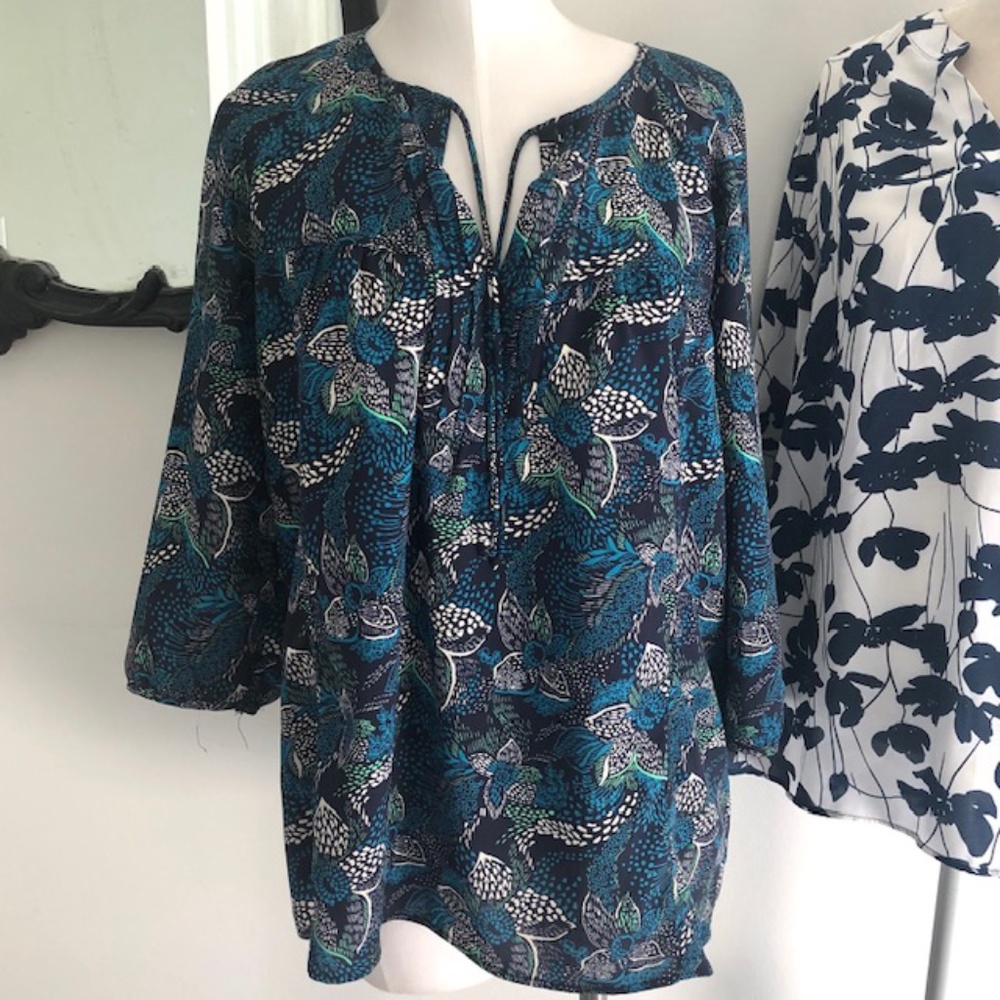 Gap Floral Design Navy Colors Blouse